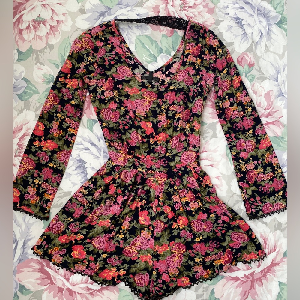 Lucca Couture Floral Womens Romper